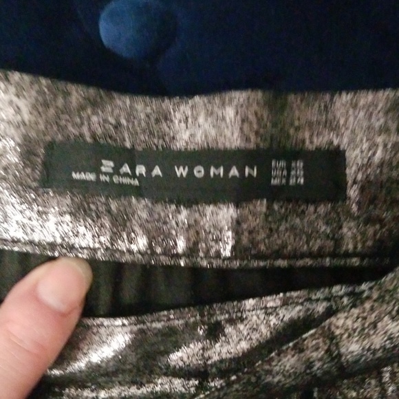 ZARA Metallic Pleated Midi Skirt - Picture 6 of 8